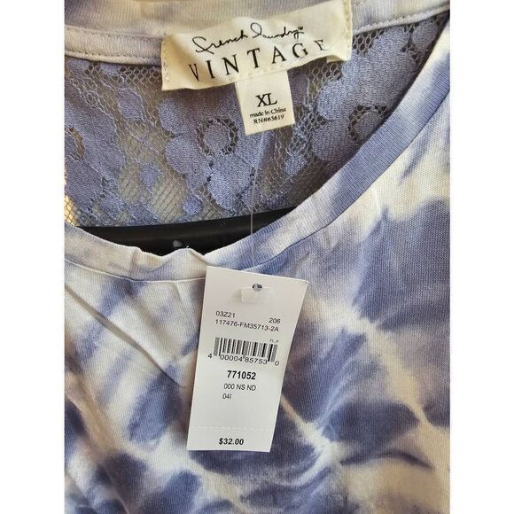 French Laundry TieDye Blouse Lace Mesh XL NEW with Original Tags - Picture 4 of 6